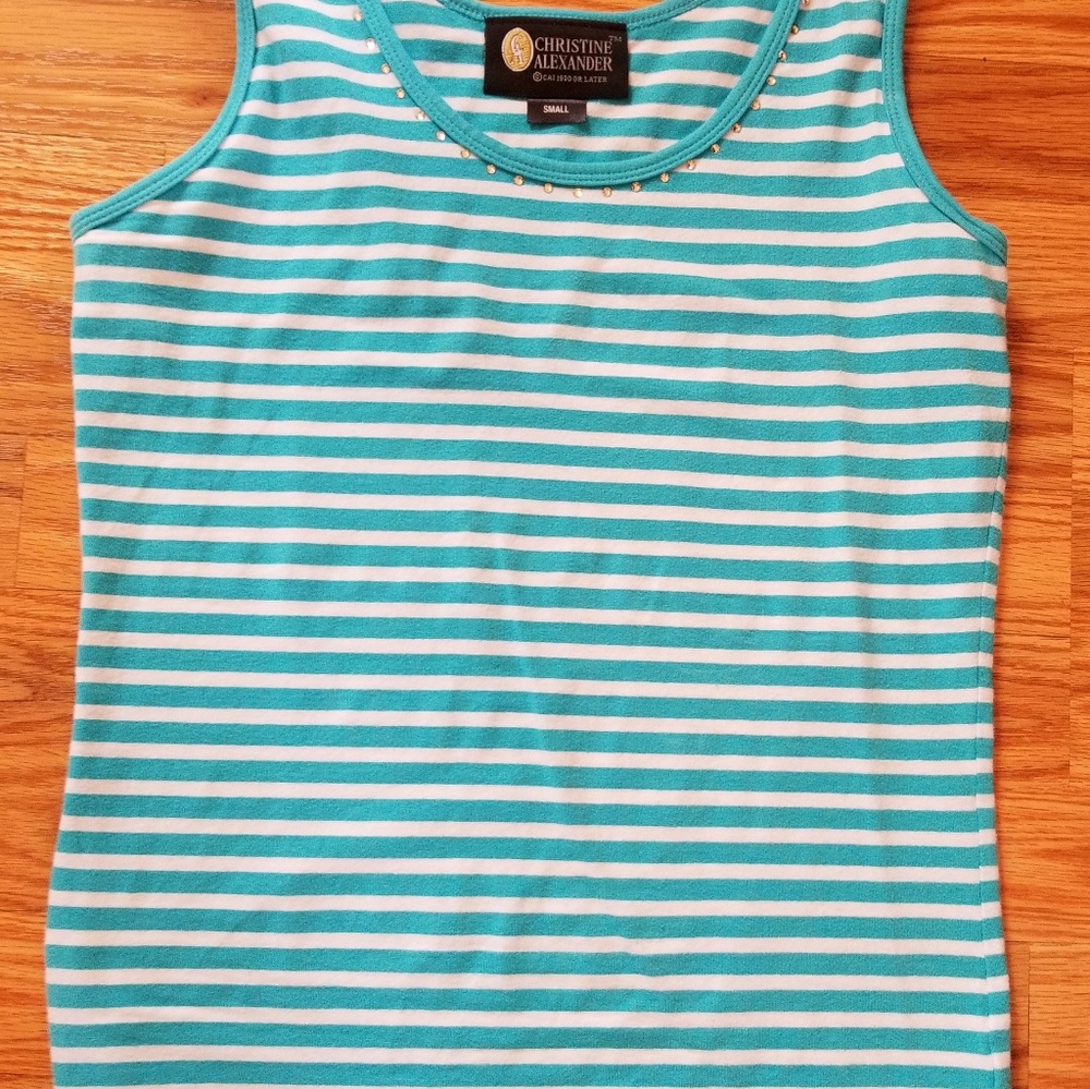 Christine Alexander stripped tank w jewels